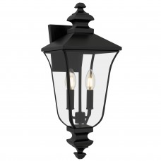Farley 2-Light Matte Black Outdoor Wall Lantern