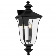 Farley 3-Light Matte Black Outdoor Wall Lantern