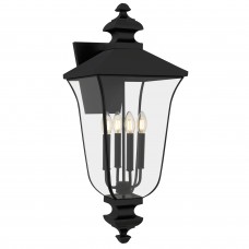 Farley 4-Light Matte Black Outdoor Wall Lantern
