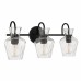 Hollis 3-Light Matte Black Vanity Light
