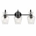 Hollis 3-Light Matte Black Vanity Light