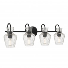 Hollis 4-Light Matte Black Vanity Light