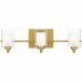 Kolt 3-Light Brushed Gold Bath Light