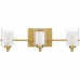 Kolt 3-Light Brushed Gold Bath Light