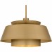 Lumi 3-Light Brushed Weathered Brass Pendant