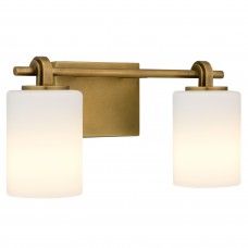 Morris 2-Light Weathered Brass Vanity Light