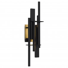 Newton Integrated LED Earth Black Outdoor Wall Lantern