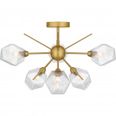 Salvador 6-Light Brushed Gold Semi-Flush Mount