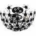 Rosemary 3-Light Matte Black Semi-Flush Mount