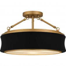 Dylan 3-Light Matte Black Semi-Flush Mount