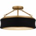 Dylan 3-Light Matte Black Semi-Flush Mount