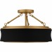 Dylan 3-Light Matte Black Semi-Flush Mount