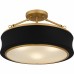 Dylan 3-Light Matte Black Semi-Flush Mount