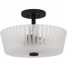 Gray 3-Light Matte Black Semi-Flush Mount