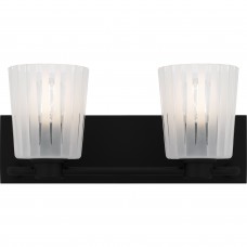Gray 2-Light Matte Black Bath Light