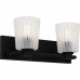 Gray 2-Light Matte Black Bath Light