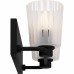 Gray 2-Light Matte Black Bath Light
