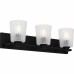 Gray 3-Light Matte Black Bath Light