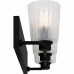 Gray 3-Light Matte Black Bath Light