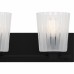 Gray 3-Light Matte Black Bath Light