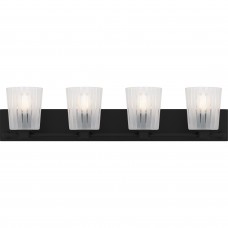 Gray 4-Light Matte Black Bath Light