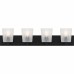 Gray 4-Light Matte Black Bath Light