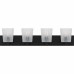 Gray 4-Light Matte Black Bath Light