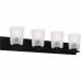 Gray 4-Light Matte Black Bath Light