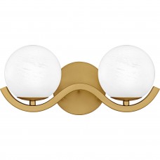 Spherical 2-Light Aged Brass Bath Light
