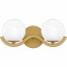 Spherical 2-Light Aged Brass Bath Light