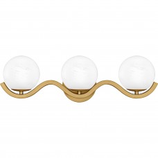 Spherical 3-Light Aged Brass Bath Light