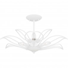 Tallulah 3-Light Sand White Semi-Flush Mount