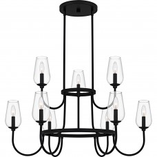 Viscount 9-Light Matte Black Chandelier