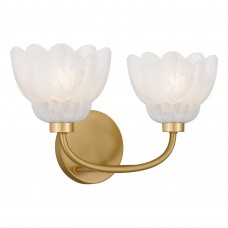 Whitecap 2-Light Brushed Gold Vanity Light